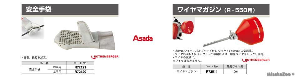 アサダ ドレン・クリーナー用AC ワイヤマガジン R-550専用